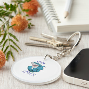 Gym Lover Shark – Funny Fitness Shark Design Keychain