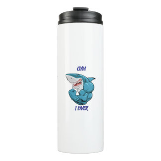 Gym Lover Shark – Funny Fitness Shark Design Thermal Tumbler