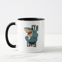 Gym Lover Shark Mug - Funny Muscle Shark Gift