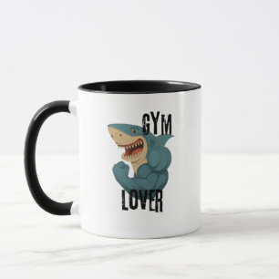 Gym Lover Shark Mug - Funny Muscle Shark Gift