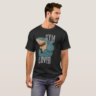 Gym Lover Shark T-Shirt - Funny Muscle Shark Gym