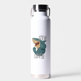 Gym Lover Shark Water Bottle - Funny Muscle Shark