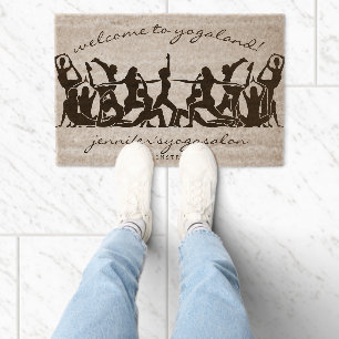 gym mobile yoga class Welcome Fiber Doormat
