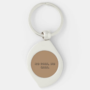 GYM Motivation Custom text And Light Brown Keychain