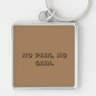 GYM Motivation Custom text And Light Brown Keychain