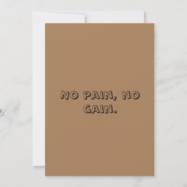GYM Motivation Custom text  And Light Brown Note Card (Front)