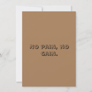 GYM Motivation Custom text  And Light Brown Note Card