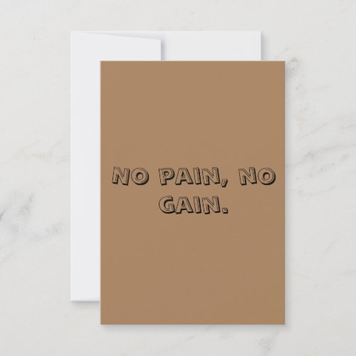 GYM Motivation Custom text  And Light Brown Thank You Card