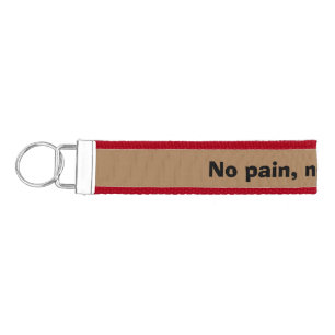 GYM Motivation Custom text And Light Brown Wrist Keychain