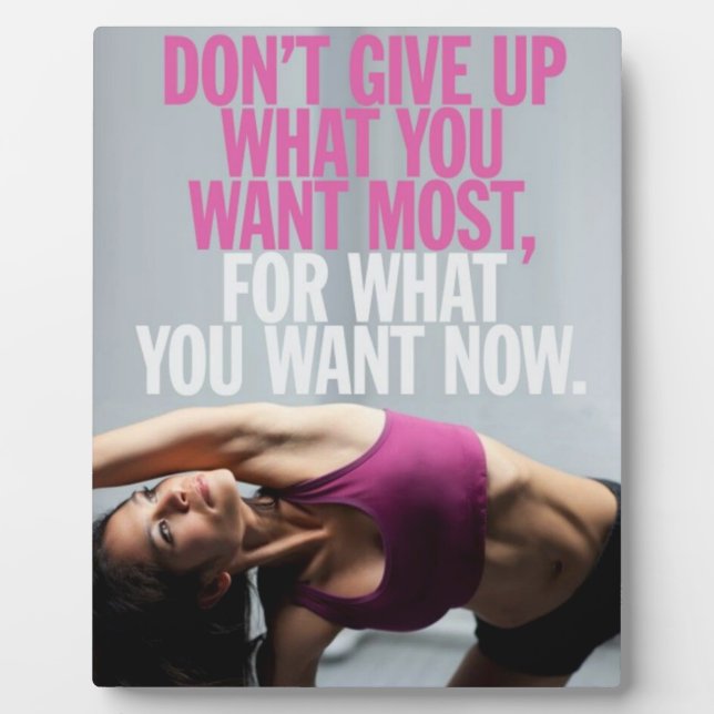Gym Motivation - Don't Give Up - Women's Workout Plaque (Front)