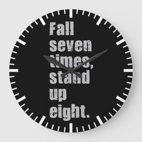 Gym Motivation _ Fall Seven Times Stand Up Eight Large Clock