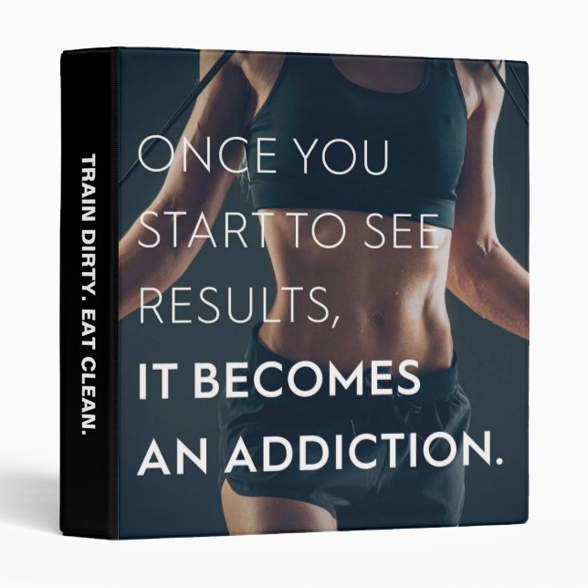Gym Motivation For Women - Results - Workout 3 Ring Binder (Front/Spine)