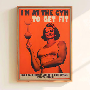 Gym Motivation Print Retro Gym Poster Printable Fe