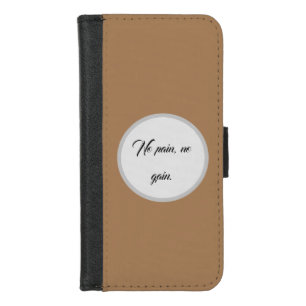 GYM Motivation quotes And Light Brown iPhone 8/7 Wallet Case