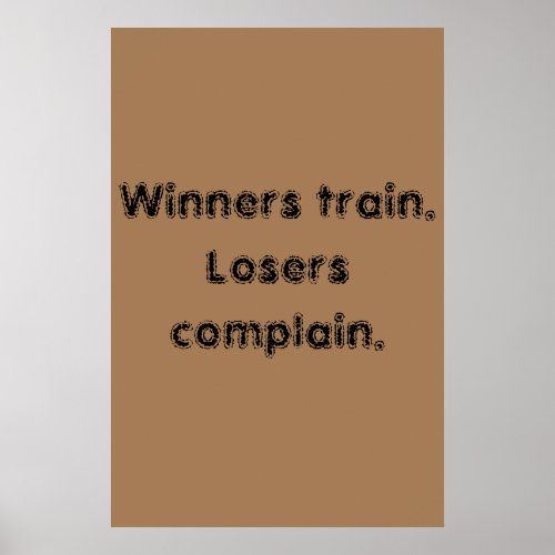 GYM Motivation quotes And Light Brown Poster