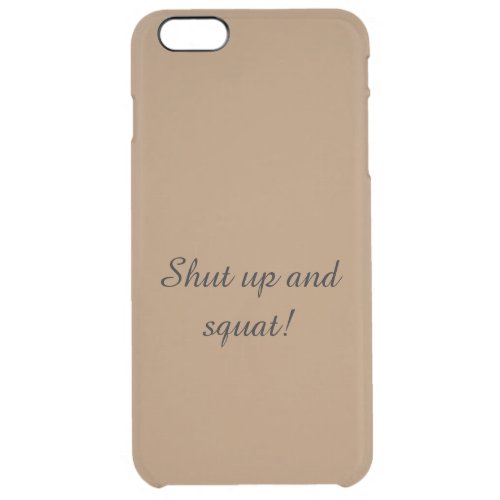 GYM Motivation quotes And Light Brown  Clear iPhone 6 Plus Case