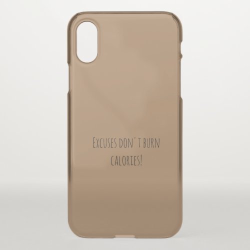 GYM Motivation quotes And Light Brown  iPhone X Case