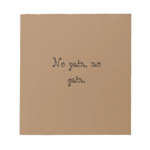 GYM Motivation quotes Custom text  And Light Brown Notepad