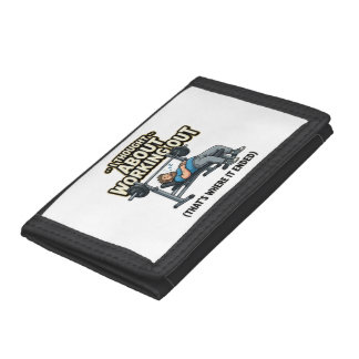 Gym motivation tri-fold wallet
