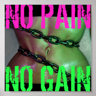 Gym Motivation Workout No Pain No Gain Poster