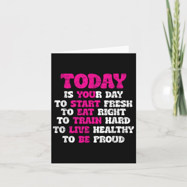 Gym Motivation Workout Quote Motivational Fitness  Card (Front)