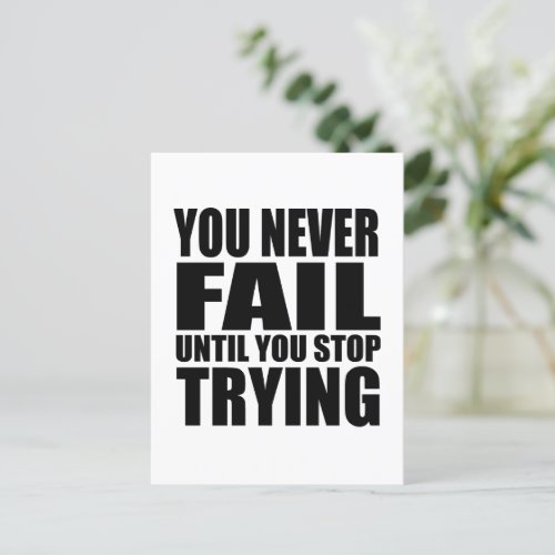 Gym motivational quotes for success slogan postcard