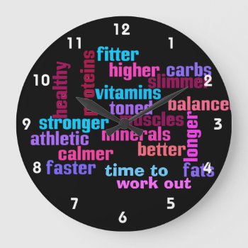 Gym Or Sports Motivational Clock by funny_tshirt at Zazzle