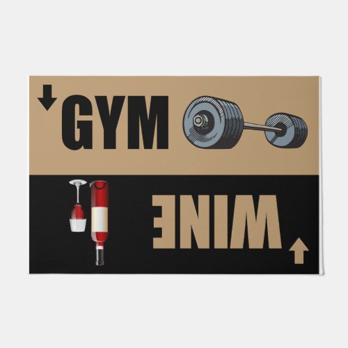 Gym Or Wine Doormat Funny Front Door Mat