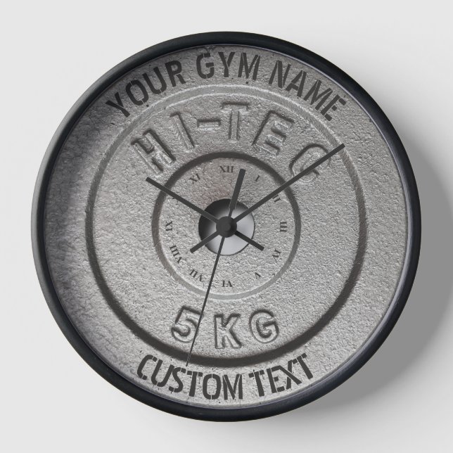 Gym Owner or User Fitness Grey Edition Funny Clock (Front)