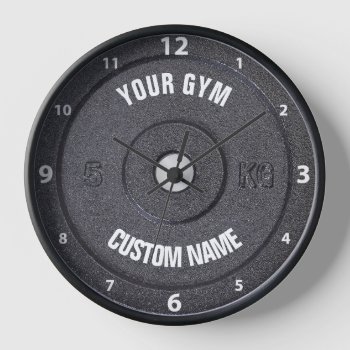 Gym Owner Or User Funny White Numbers Clock by HumusInPita at Zazzle