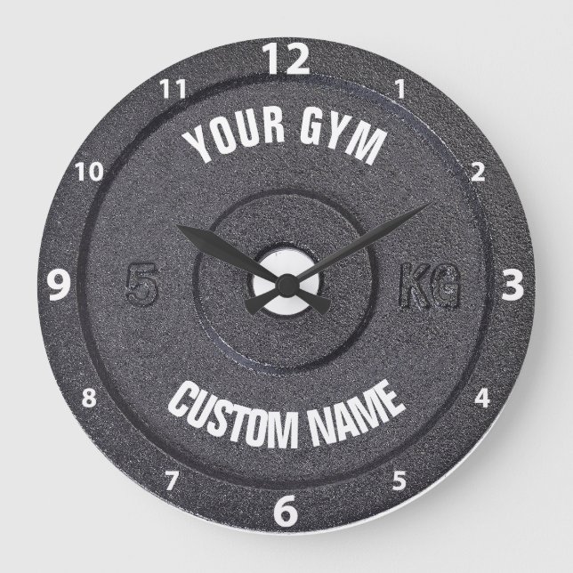 Gym Owner or User Funny White Numbers Clock (Front)