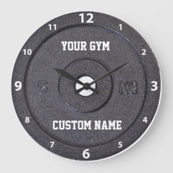 Gym Owner Or User White Numbers Clock by HumusInPita at Zazzle