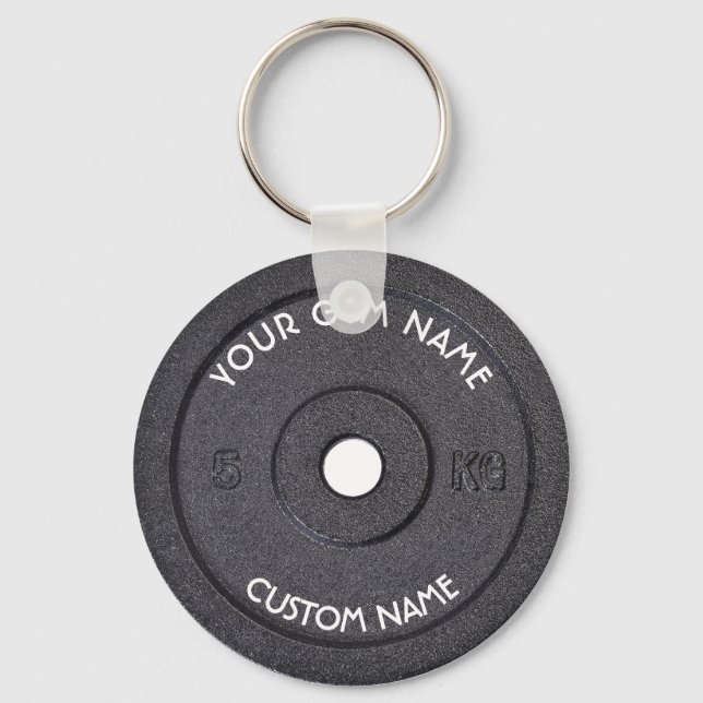 Gym Owner or User With Curved Text Funny Keychain (Front)