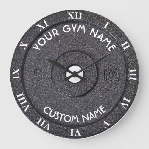 Gym Owner or User With Curved Text Funny Large Clock
