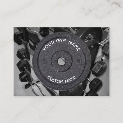 Gym Owner Trainer With Curved Text Business Card