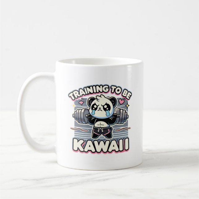 Gym Panda Training To Be Kawaii Cute Anime Workout Coffee Mug (Left)