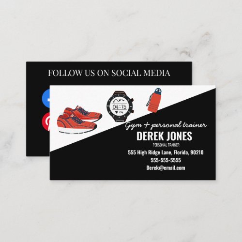 Gym personal trainer fitness running group business card