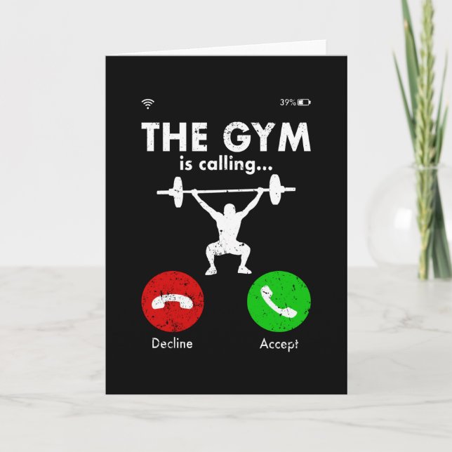 Gym Powerlifting Bodybuilding Saying Gift Card (Front)