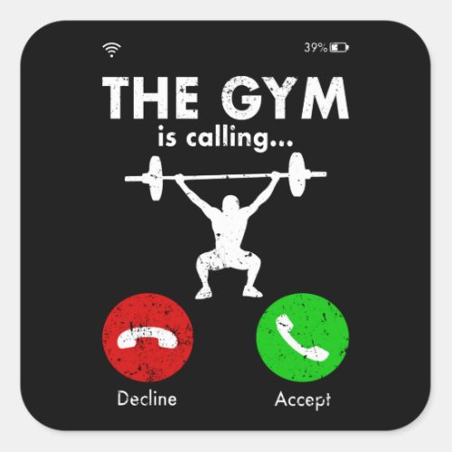 Gym Powerlifting Bodybuilding Saying Gift Square Sticker