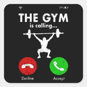 Gym Powerlifting Bodybuilding Saying Gift Square Sticker
