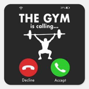 Gym Powerlifting Bodybuilding Saying Gift Square Sticker