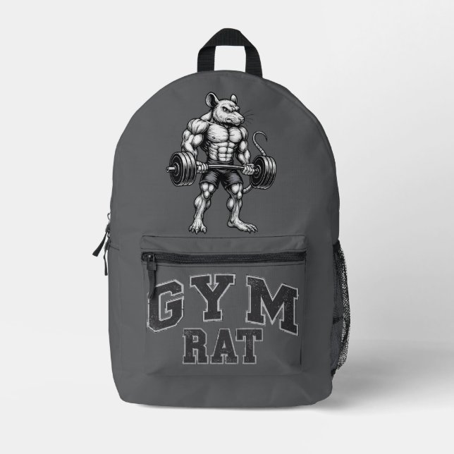 Gym Rat Deadlift - Lifting Humor - Bodybuilding Printed Backpack (Front)