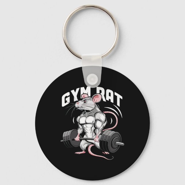 Gym Rat Funny Bodybuilding Fitness Workout Gym Wei Keychain (Front)