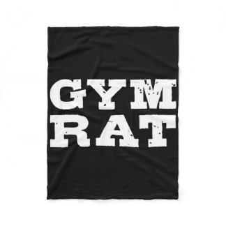 Gym Rat Funny Bodybuilding Workout 1  Fleece Blanket