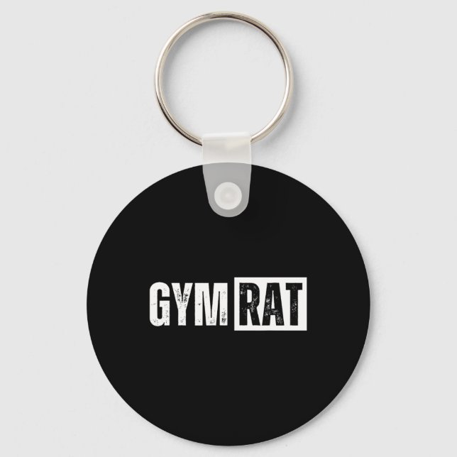 Gym Rat Funny Bodybuilding Workout  Keychain (Front)