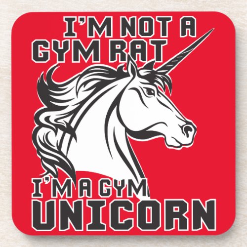 Gym Rat _ Gym Unicorn _ Bodybuilding Humor Coaster