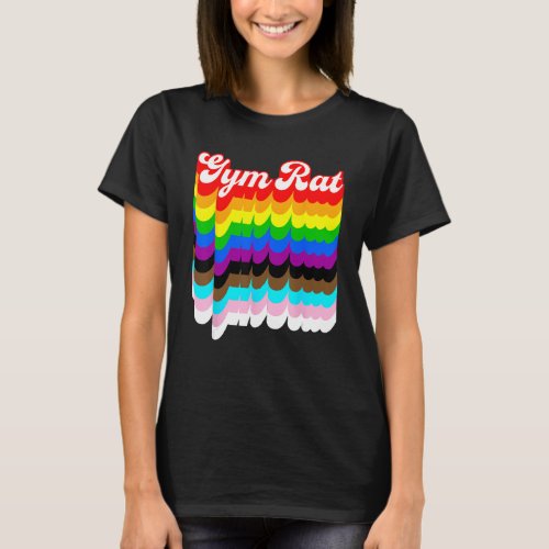 Gym Rat LGBTQ pride rainbow T_Shirt