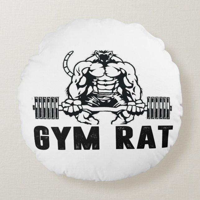 Gym Rat Round Pillow (Front)