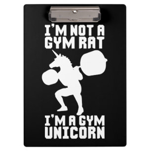 Gym Rat vs Gym Unicorn - Funny Workout Inspiration Clipboard