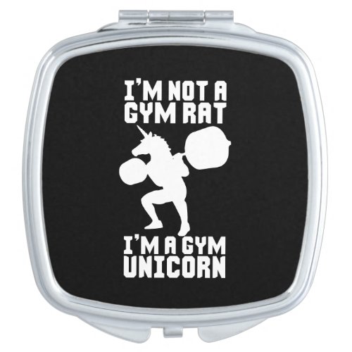 Gym Rat vs Gym Unicorn _ Funny Workout Inspiration Compact Mirror